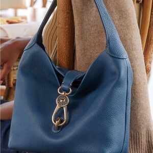 Dooney & Bourke Blue Shoulder Bag with Gold Accent